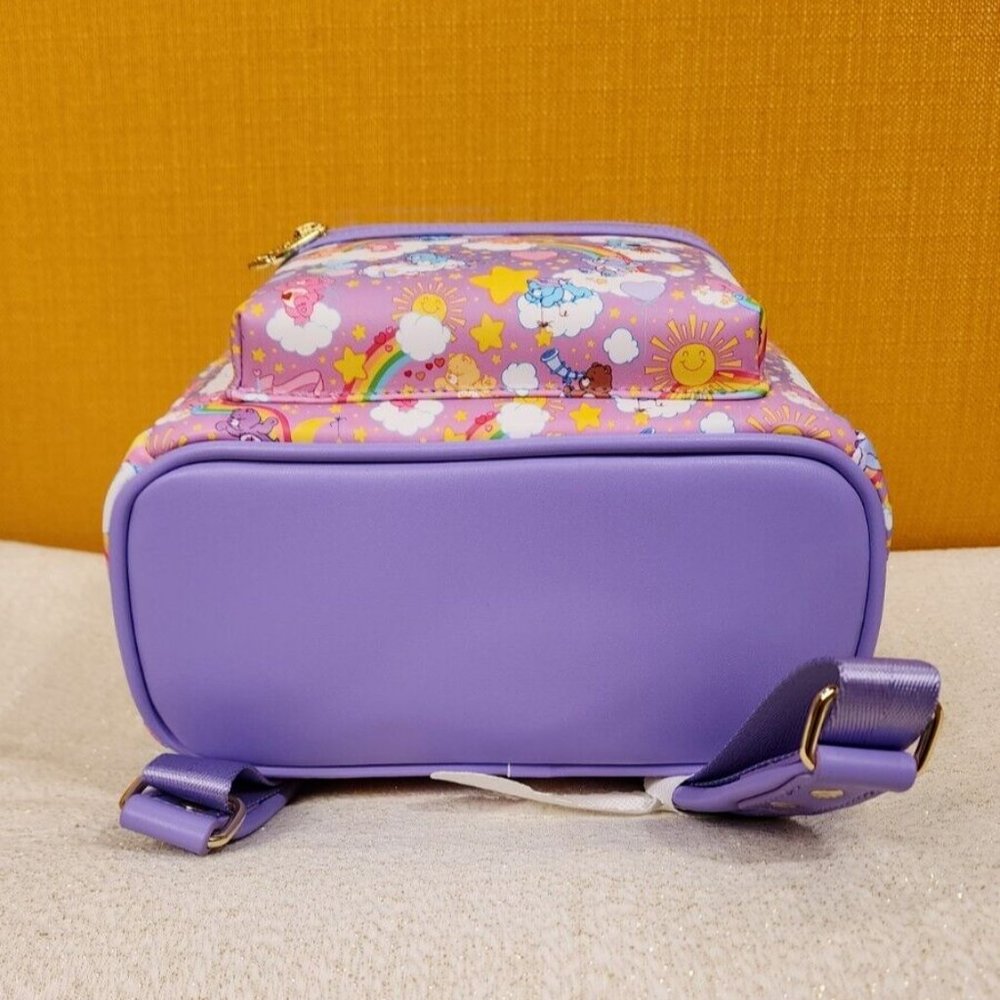 Loungefly Care Bears Purple Sunshine Rainbow AOP Mini Backpack NEW - Picture 11 of 13